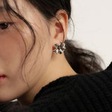 boom flower earring - silver