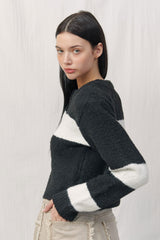  ALPACA BOOKLE KNIT CARDIGAN / BLACK