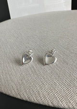 dangle heart earring - gold
