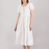 ロマンティックシャーリングロングワンピース / Romantic Shirring Long Onepiece Ivory