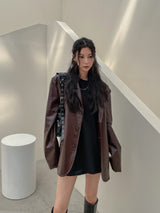 (UNISEX)ライニングレザーブレザー
