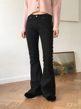 Habe low-rise slab cotton bootcut pants