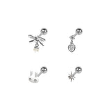 [SET] ラビットハートリボンドロップピアス