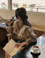 [BELLIDE MADE] カジュアルクロップドチェックシャツ