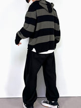 ストライプウォーマーフードニットウェア/Stripe Warmer Hood-Knitwear