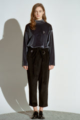"PRE-ORDER 11/09~" DROP-SHOULDER VELVET TURTLE-NECK TEE / [プレオーダー11月09日〜] ドロップショルダーベルベットタートルネックTシャツ (4578690531446)