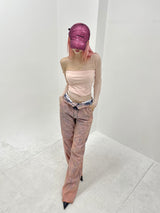 サマーウェーブメッシュトップ/432. Summer wave mesh top (bk, wh, pk)
