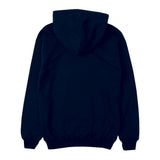 0021 Italics Wool Outline Navy Hoodie (4576662061174)
