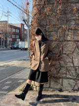 Ancient buckle midi skirt