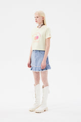 チェリーアーチロゴクロップTシャツ / CHERRY ARCH LOGO CROP T-SHIRT [IVORY]