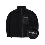 LOGO FLEECE ZIP-UP JACKET - BLACK (6675686981750)