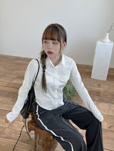 パリカラーTシャツ/Paris collar T-shirt (2color)