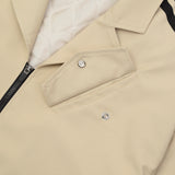 [UNISEX] Satin-Trimmed Padded Racing Jacket (Beige)