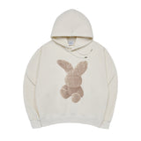 CREAM FUZZY RABBIT HOODIE CREAM