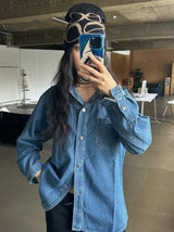 Bold denim loose fit shirt