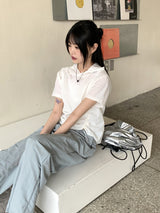 ヒューピンゴプコアナイロンストリング半袖フードTシャツ / Hupin Gopcore Nylon String Short Sleeve Hooded T-shirt