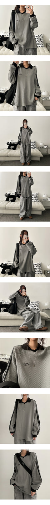 Tian oversized fit and flared knit sweatshirt