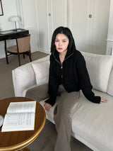 ケーブル ハイネック ニット ジップアップ / Cable high neck knit zip-up (3color)