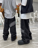 ウェーブワイドワイドブラックデニムパンツ/No.9609 wave widewide black denim PT