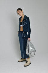 velvet zip-up (navy)
