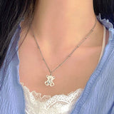 Heart pong bear necklace (6657686863990)