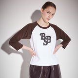 ロゴラグランTシャツ / Logo raglan t-shirt brown