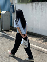 Unique silver shoulder bag 