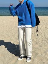 ブレンドオープンカラニット/BLEND OPEN KARA KNIT(7COLOR)