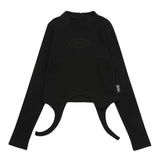BLACK HEM VARIATION LONG SLEEVES T-SHIRT