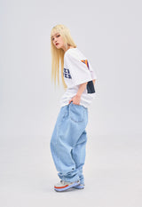 バギーデニムパンツ/MBSRCOPT101 MID90 BAGGY DENIM PANTS LIGHTBLUE