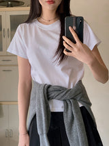 Basic Round Short Sleeve T-shirt (5color)