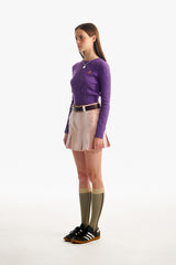 スモールチェリーケーブルクロップニット／SMALL CHERRY CABLE CROP KNIT [PURPLE]