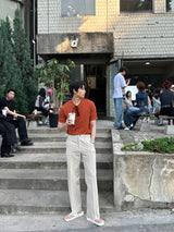 サマーリネンアイスバックバンディングスラックス/Summer linen ice back banding slacks (3 colors)