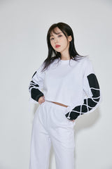ストリングロングスリーブクロップTシャツ  /(9069) X-String Long Sleeve Crop Tee
