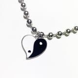 Ying yang heart necklace (6672843374710)