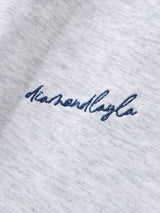 カーブネックロゴ半袖Tシャツ / Curved Neck Logo Short Sleeve T-shirt T75 White Merange