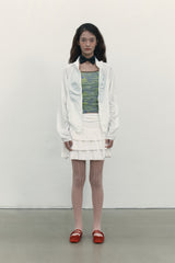 CHERRY STRING SHIRRING WINDBREAKER [WHITE]