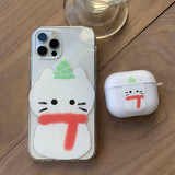 White - Sketch Some Christmas Cat Phone Case 