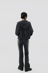 ピグメントフードジップアップ/Pigment hood zip-up (2color)