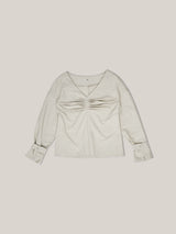 PINTUCK POINT BLOUSE [ MINT GRAY ]