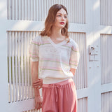 Vカラーサマーニット / V-Collar Summer Knit (IVORY)