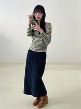 Remember corduroy long skirt 