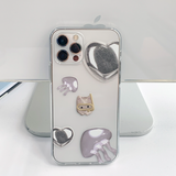 ジェリキャッツシルバーハートフォーンケース / Jelly cat's silver heart phone case