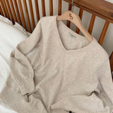 [Bellide made] Soft loose V-neck knitwear