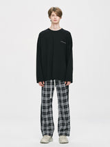 CHECK TRACK PANTS - BLACK/BLACK (4623313633398)