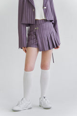プリーツラップスカート / PLEATS WRAP SK (PURPLE)