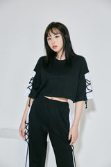 ストリングショートスリーブクロップTシャツ / (9068) XX String Short Sleeve Crop Tee