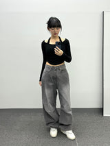 Halter-Neck Shirring Crop T