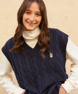 マークオーバーサイズニットベスト/RCH mark oversize knit vest navy