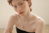 フォルダーハートペンダントウィズミックスチェーンネックレス/Folder heart pendant with mix chain necklace